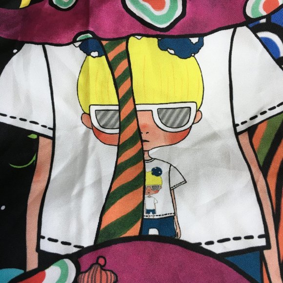 Laurence & Chico Scarf 34" Square Psychedelic - Picture 3 of 9